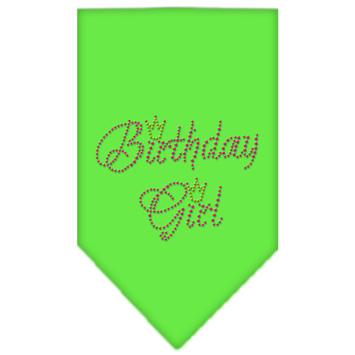 Birthday Girl Rhinestone Bandana Lime Green Large